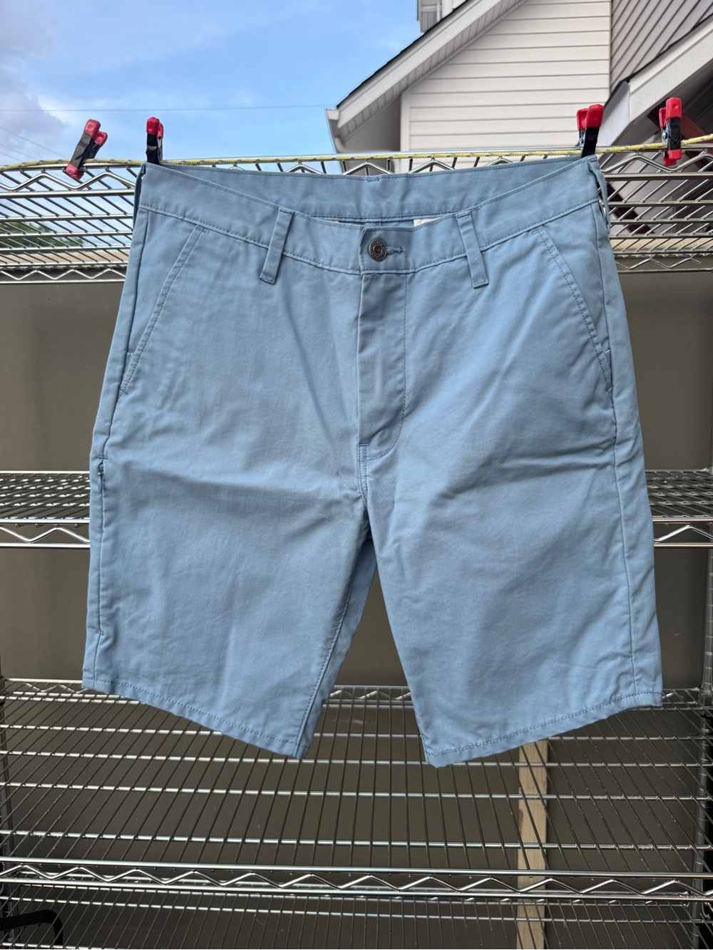 Levi’s Mens Chino Shorts Light Blue Stretch Casual Flat Front